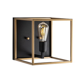Opviq Lámpara de Pared de Cuerpo Metálico Dorado y Negro